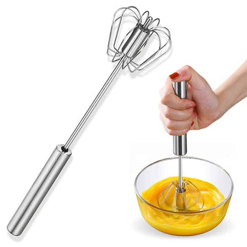 Stainless Steel Semi-Automatic Rotating Hand Push Whisk Blender