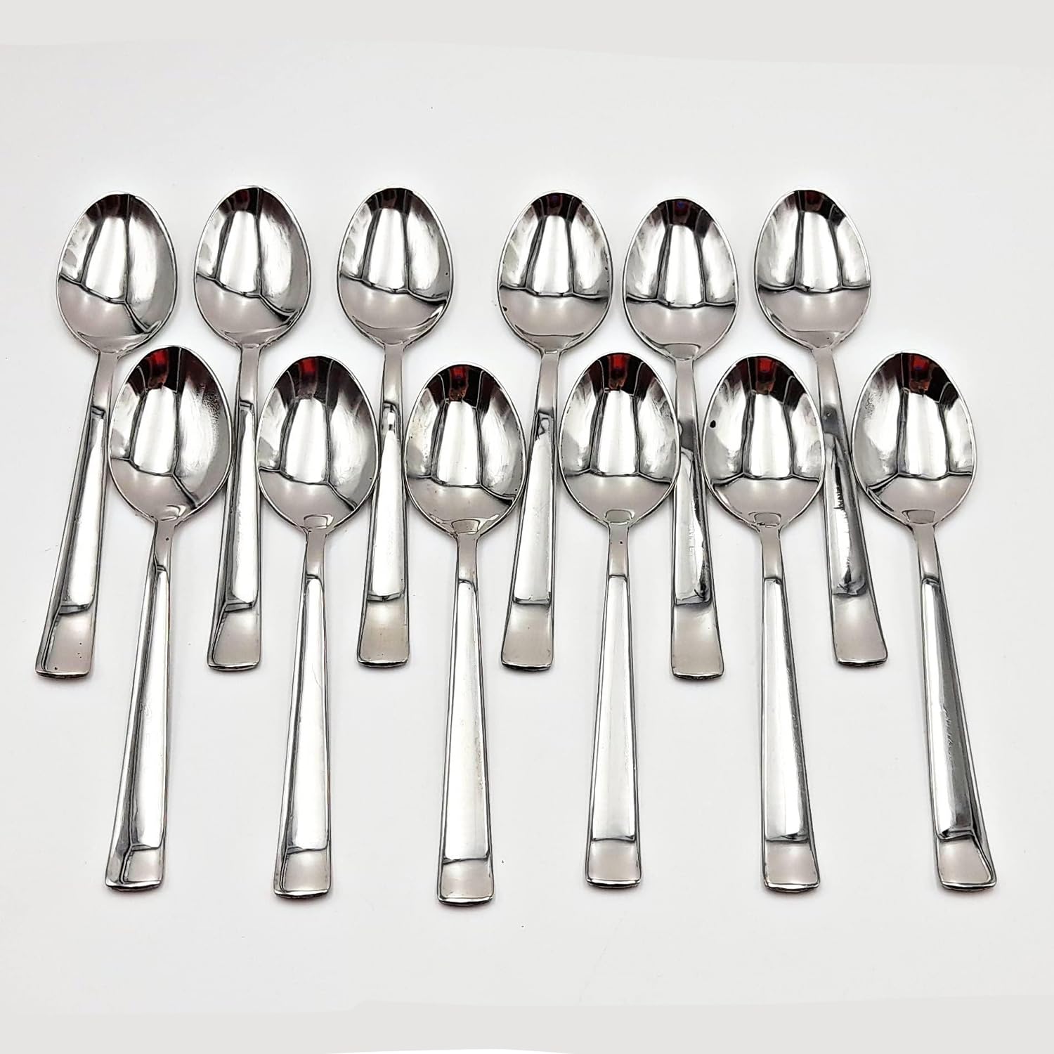 Stainless Steel Spoons Set of 12 | 16cm Dinner Spoons | Food Grade Silverware for Home Kitchen Dining | Mirror Polished Rustproof Cutlery | Reusable Table Spoons | Elegant Silver Finish | Spoon Set