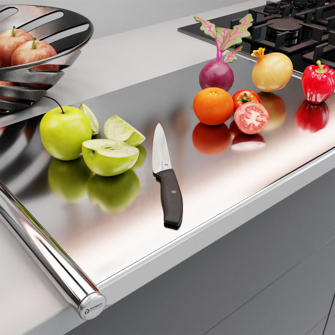 Large Countertop Stainless Steel Chopping Board for Kitchen,Fruit and Vegetable Cutting & Chopping Board (Pack of 1)