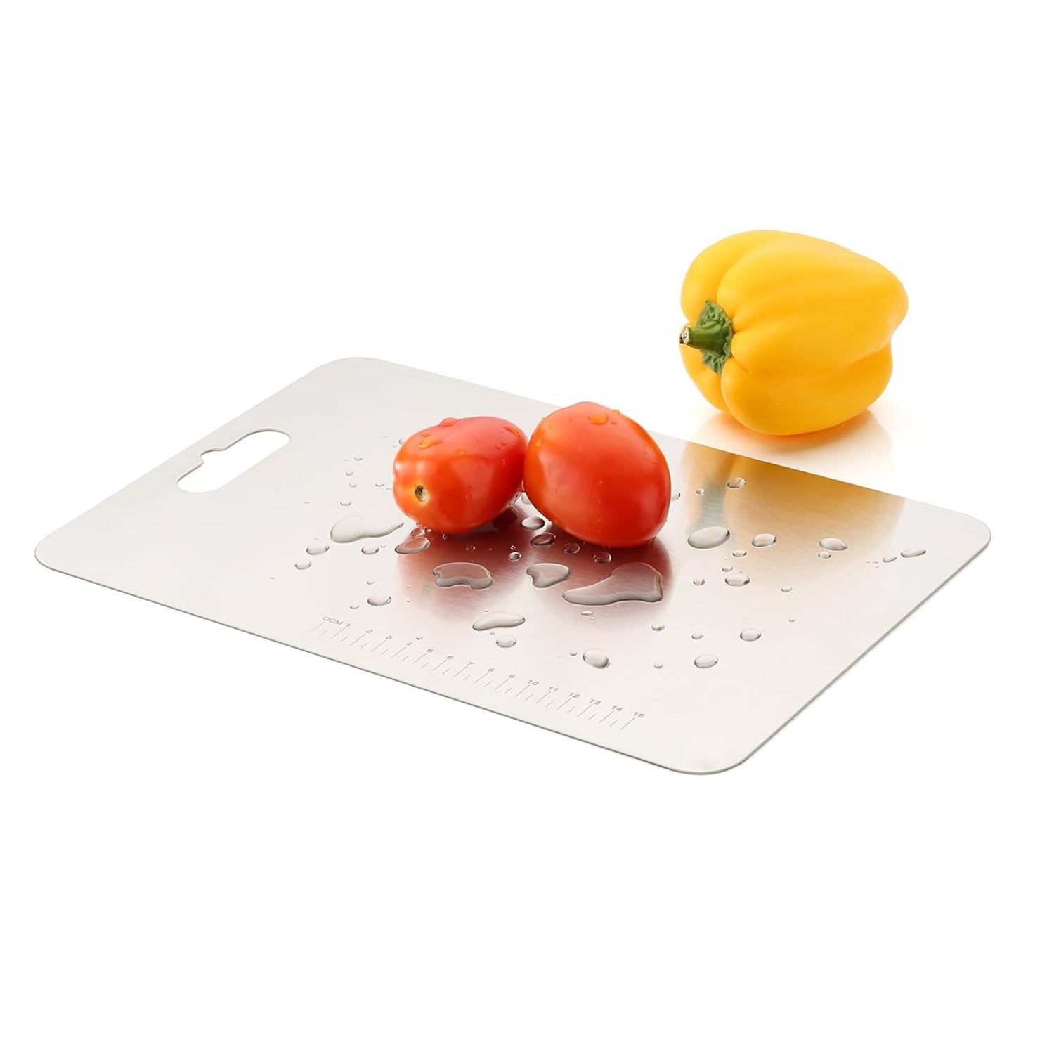 Large Stainless Steel Chopping Board for Kitchen | Vegetable & Fruit Cutting Board | Heavy Duty Metal Cutting Board | Rustproof, Durable & Hygienic Food Grade Board (Pack of 1, Silver)