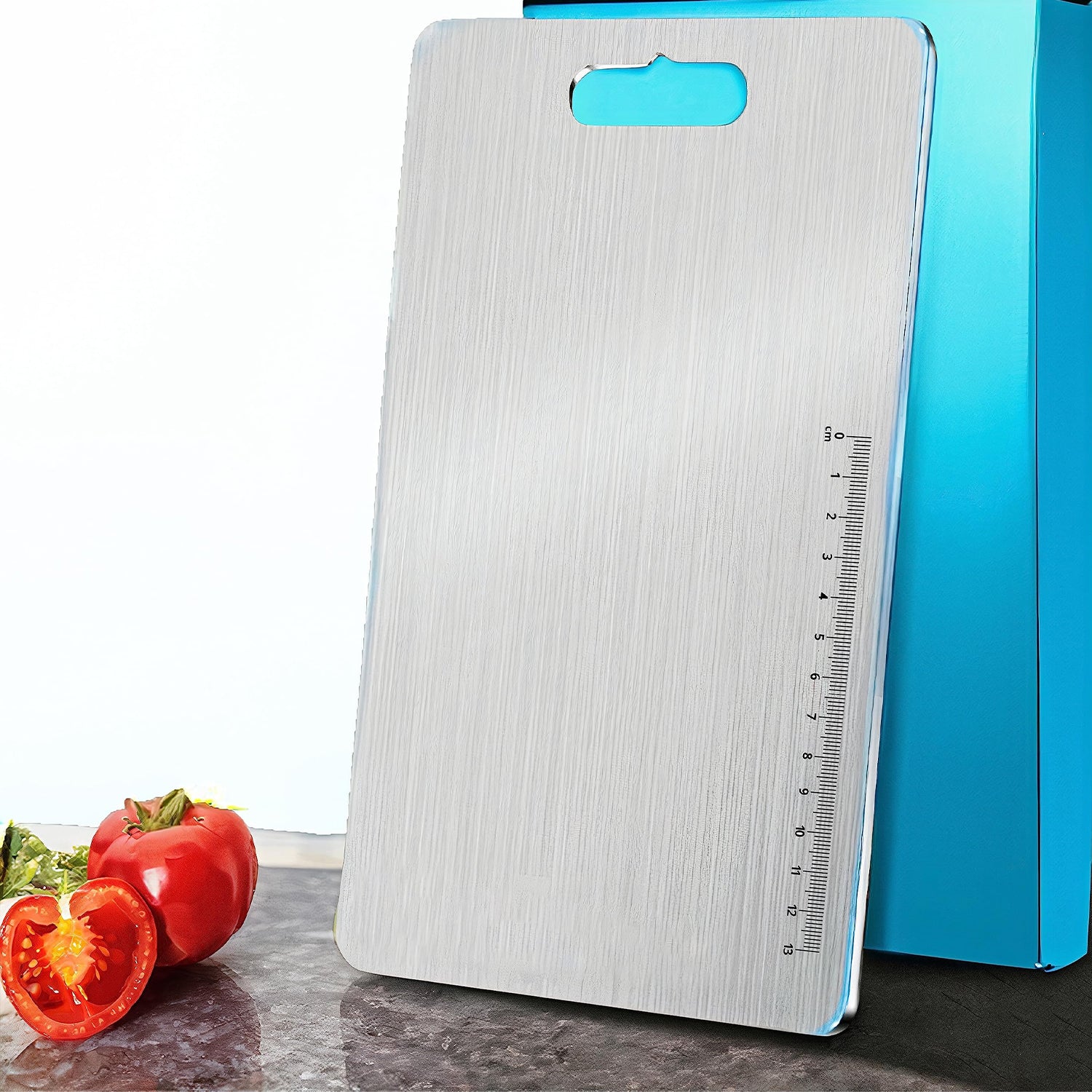 Large Stainless Steel Chopping Board for Kitchen | Vegetable & Fruit Cutting Board | Heavy Duty Metal Cutting Board | Rustproof, Durable & Hygienic Food Grade Board (Pack of 1, Silver)