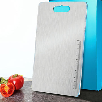 Large Stainless Steel Chopping Board for Kitchen | Vegetable & Fruit Cutting Board | Heavy Duty Metal Cutting Board | Rustproof, Durable & Hygienic Food Grade Board (Pack of 1, Silver)