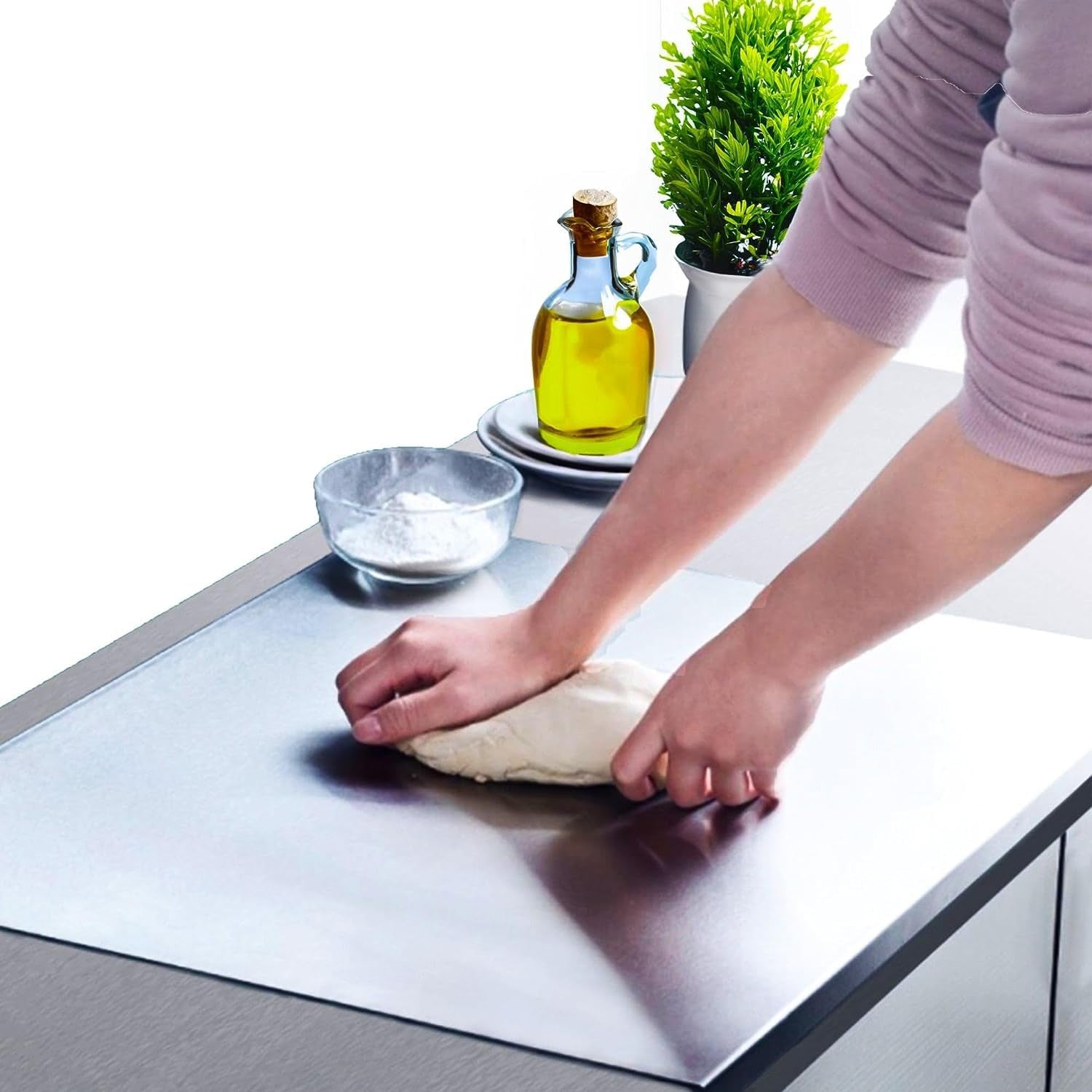 Large Countertop Stainless Steel Chopping Board for Kitchen,Fruit and Vegetable Cutting & Chopping Board (Pack of 1)