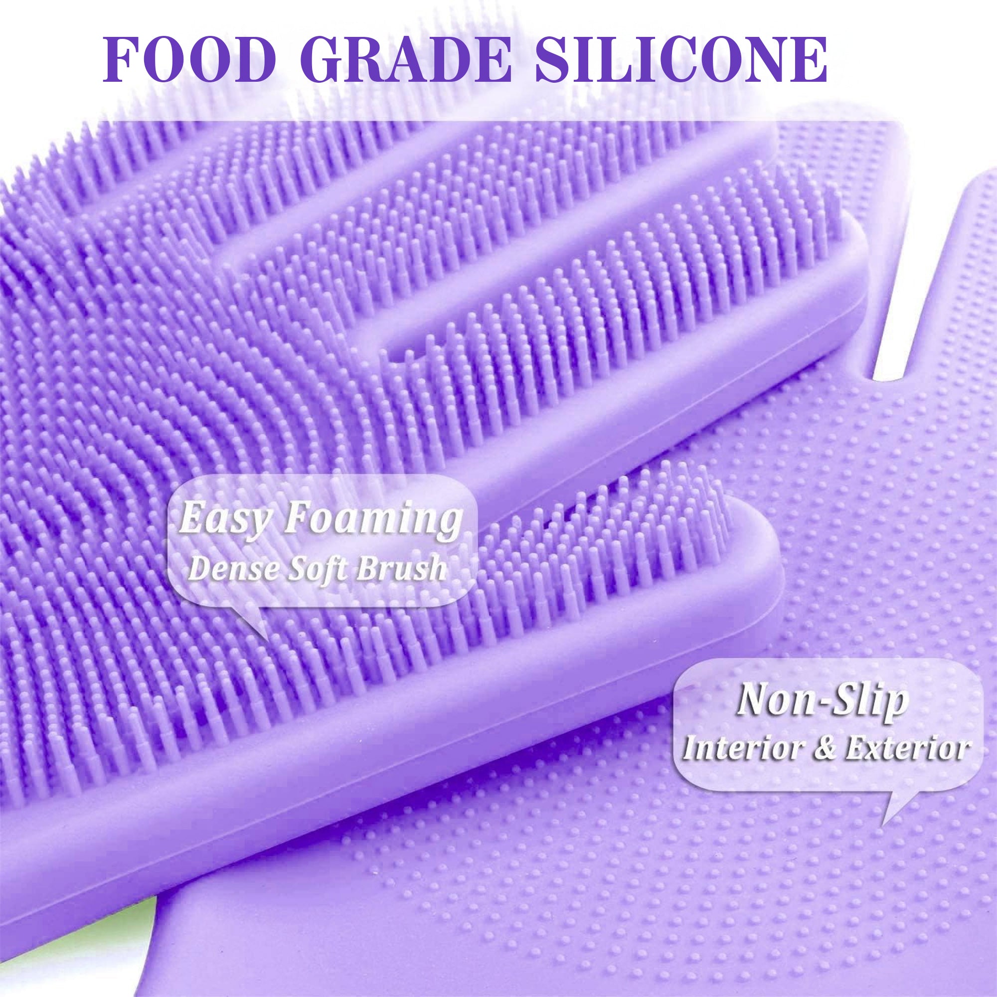 Silicone Heat Resistant Scrubber Gloves for Cleaning, Washing, Scrubbing Dishwashing Gloves for Kitchen - 1 Pair (Assorted)