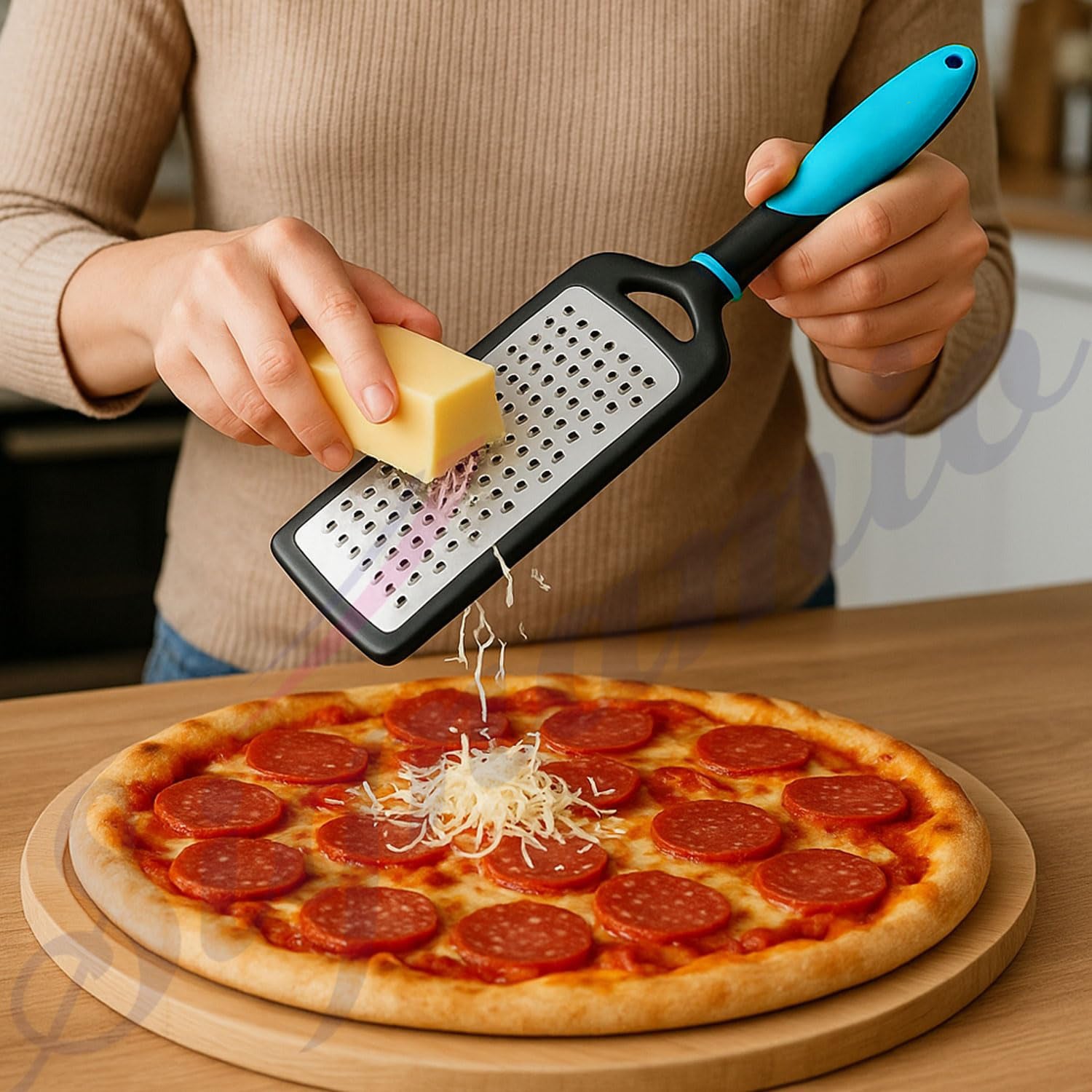 Hand Kadukas Cheese Grater & Vegetable Shredder for Kitchen (Sky Blue)