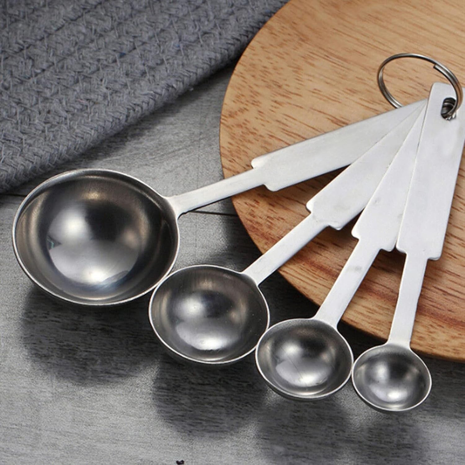 Stainless Steel Measuring Cups & Spoon Set – 4 Cups & 4 Spoons Combo for Dry & Liquid – Kitchen Gadgets for Cooking, Baking, Cakes – Measuring Cup Set with Handles – Durable, Rustproof Essentials