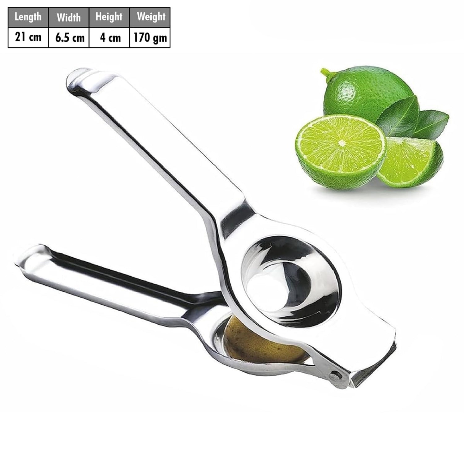 Lemon Squeezer with Bottle Opener | Stainless Steel Lemon Juicer for Kitchen & Bar | Food Grade, Rust Resistant & Durable | Manual Hand Press Citrus Juicer Tool | Easy to Use & Clean | Compact Design (Silver, Set of 1)