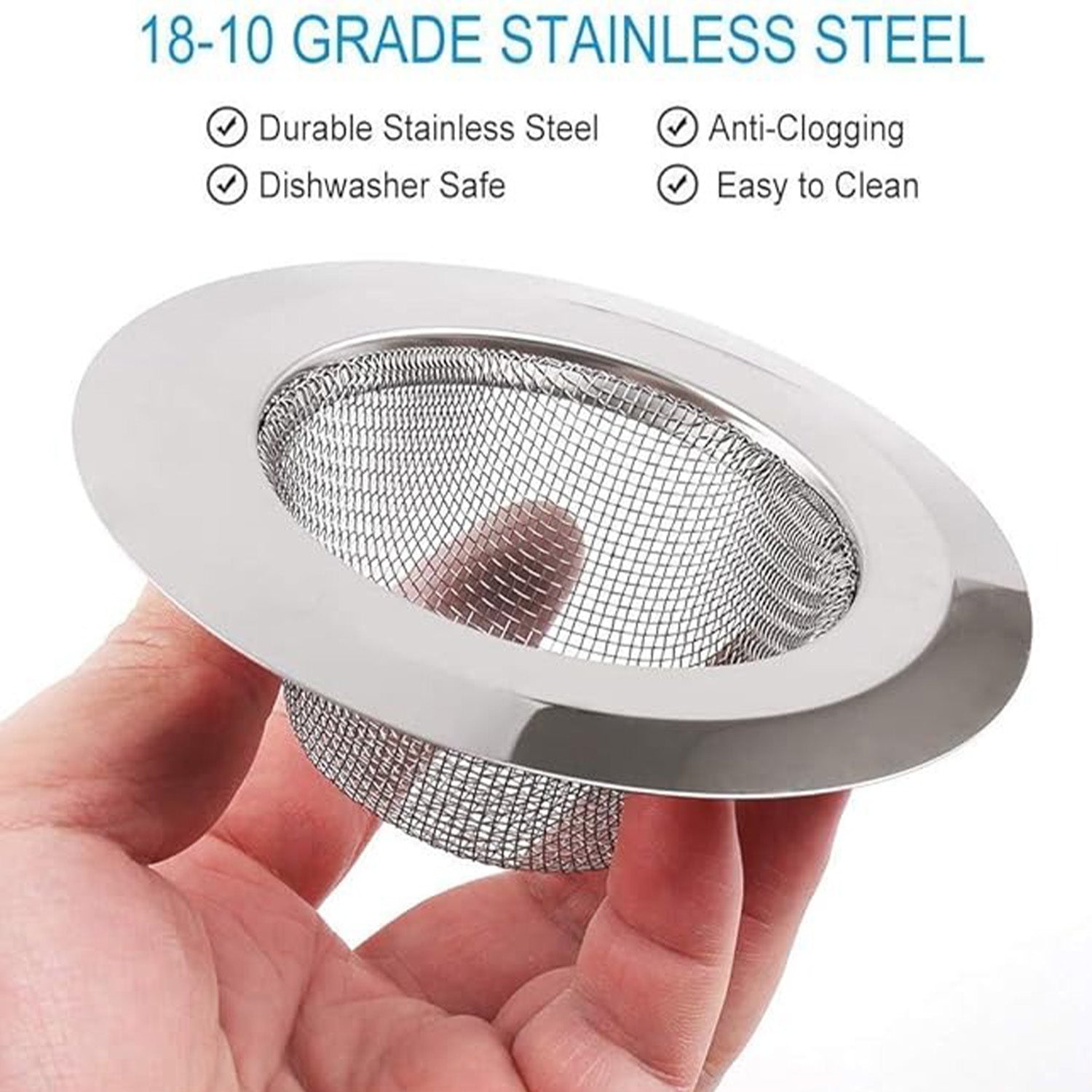 Stainless Steel Sink Strainer Basket | Kitchen Drain Filter Stopper Drainer Jali | Anti-Clog Mesh | Easy Clean | Durable Rustproof | Universal Fit 10x10 mm | Home & Kitchen Essentials | Water Drain Guard