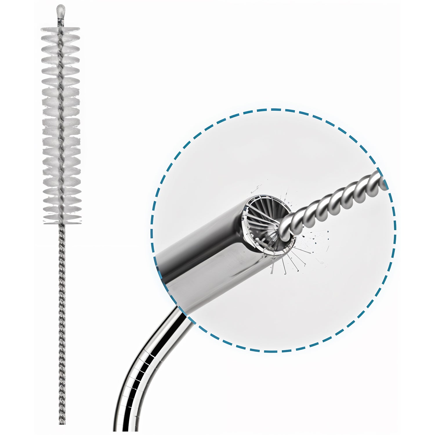 Reusable Stainless Steel Straws for Drinking | BPA-Free Metal Straws 8.5 Inch | 2 Bent + 2 Straight + 1 Brush Pack of 5